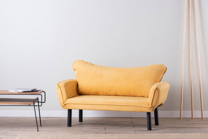 Atelier Del Sofa Chatto - Sofá-Cama de 2 Plazas Amarillo Mostaza